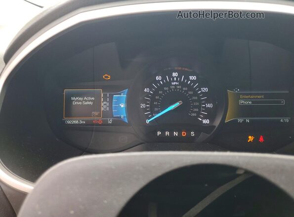 2FMPK4J98KBC26510 2019 FORD EDGE Blue Вид щитка приладів