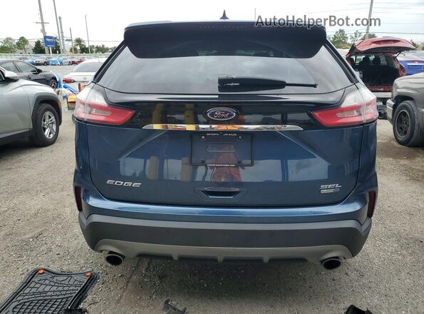 2FMPK4J98KBC26510 2019 FORD EDGE Blue Вид ззаду