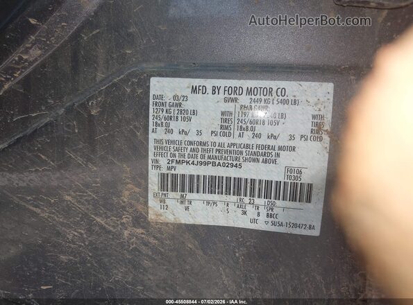 2FMPK4J99PBA02945 2023 FORD EDGE Gray ძრავის განყოფილების ხედი