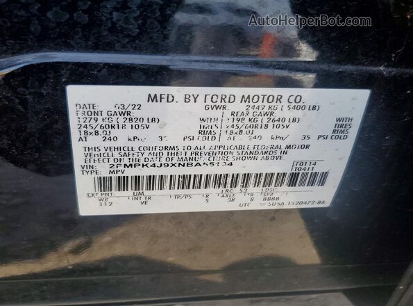2FMPK4J9XNBA55134 2022 FORD EDGE Черный Вид подкапотного пространства