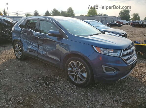 2FMPK4K87JBB56776 2018 FORD EDGE Blue Передня права чверть