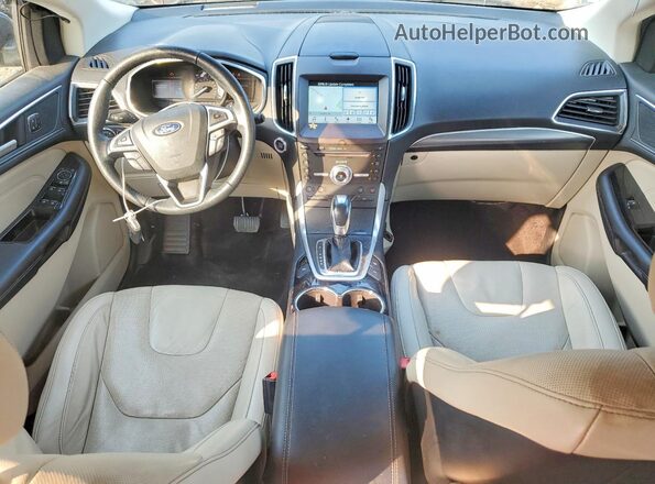 2FMPK4K87JBB56776 2018 FORD EDGE Blue Вид панелі приладів