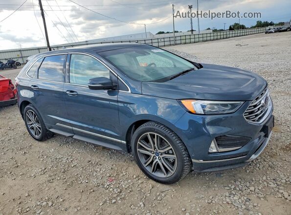 2FMPK4K90KBB12497 2019 FORD EDGE Blue Առջևի աջ