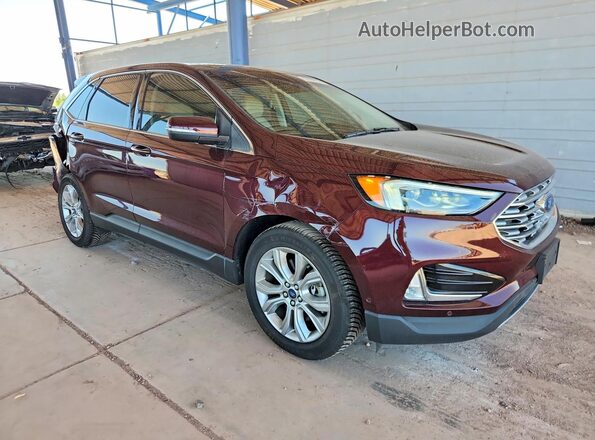 2FMPK4K90KBB37335 2019 FORD EDGE Burgundy Передня права чверть