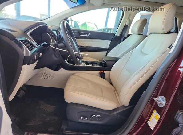 2FMPK4K90KBB37335 2019 FORD EDGE Burgundy Вид салону спереду