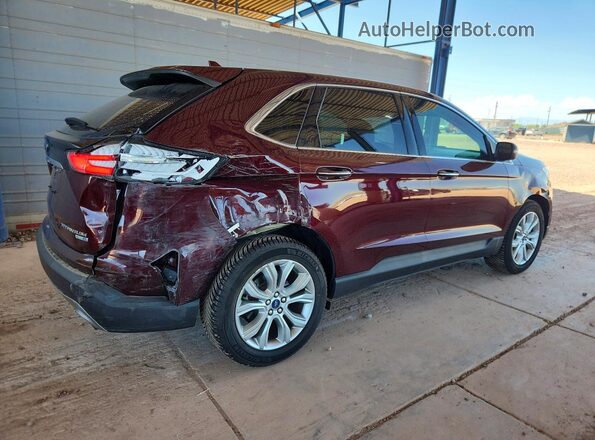 2FMPK4K90KBB37335 2019 FORD EDGE Burgundy Задня права чверть