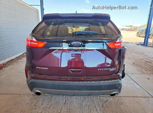 2FMPK4K90KBB37335 2019 FORD EDGE Burgundy Вид ззаду