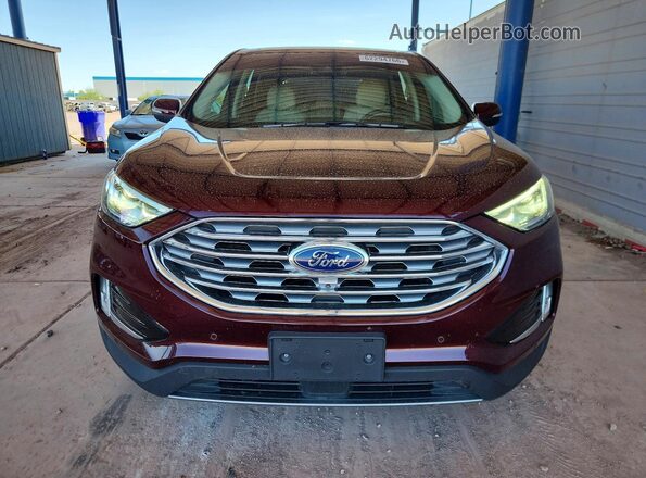 2FMPK4K90KBB37335 2019 FORD EDGE Burgundy Вид спереду