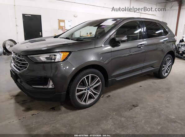 2FMPK4K90KBB78158 2019 FORD EDGE Gray Передня ліва чверть