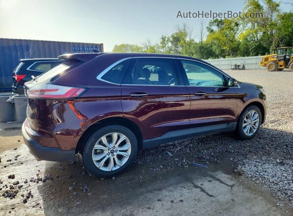 2FMPK4K90KBC10283 2019 FORD EDGE Burgundy Задня права чверть