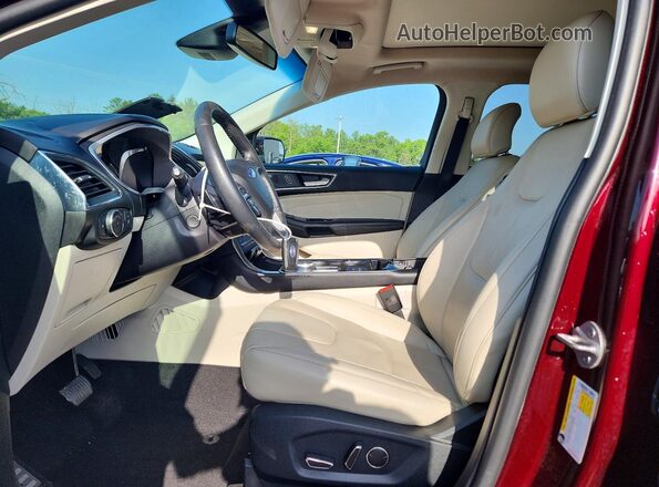2FMPK4K90KBC10283 2019 FORD EDGE Burgundy Вид салону спереду