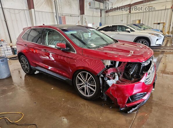 2FMPK4K90KBC33269 2019 FORD EDGE Red Delantero derecho