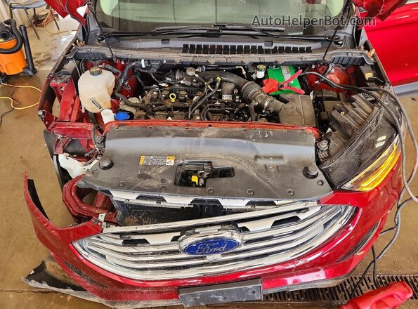 2FMPK4K90KBC33269 2019 FORD EDGE Red Vista del compartimento del motor