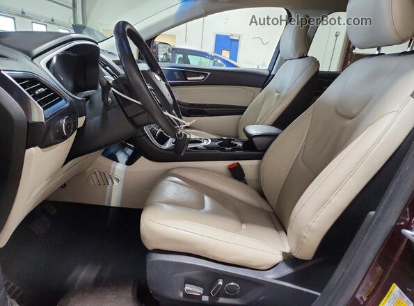 2FMPK4K91JBB89068 2018 FORD EDGE Maroon Widok wnętrza z przodu