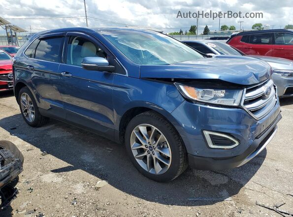 2FMPK4K91JBC22862 2018 FORD EDGE Blue Передня права чверть