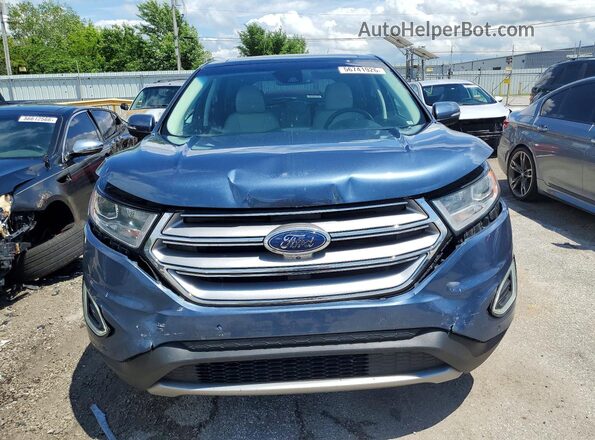 2FMPK4K91JBC22862 2018 FORD EDGE Blue Вид спереду