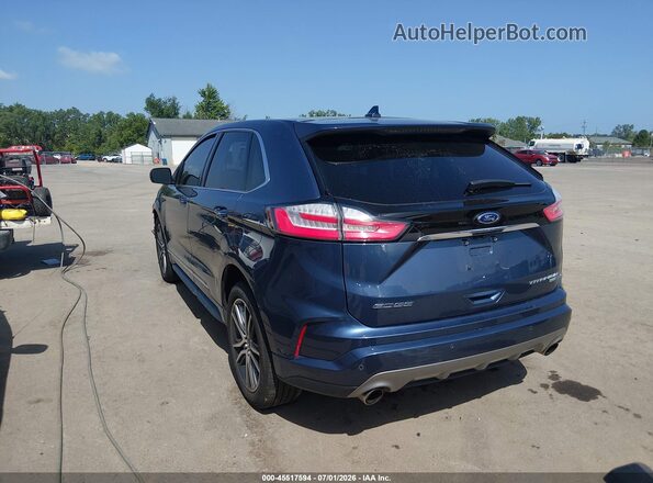 2FMPK4K92KBB45775 2019 FORD EDGE Blue Rear left