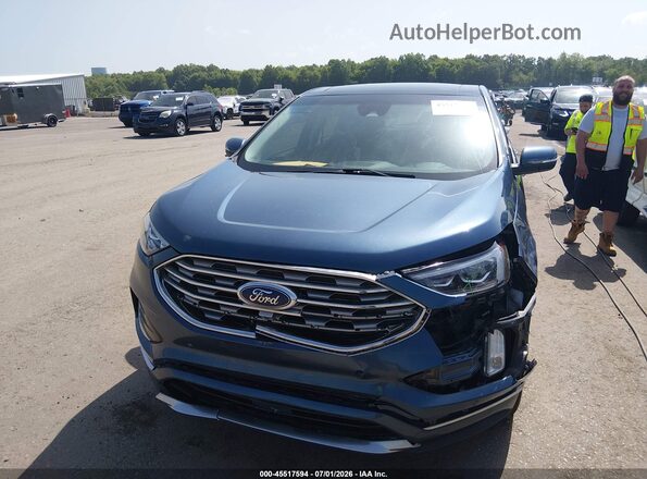 2FMPK4K92KBB45775 2019 FORD EDGE Blue Front view