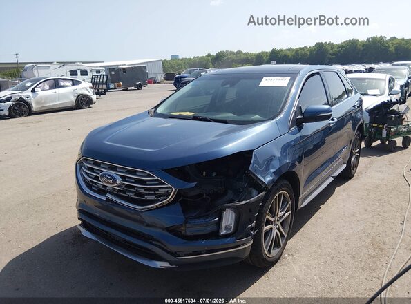 2FMPK4K92KBB45775 2019 FORD EDGE Blue Front left