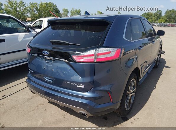 2FMPK4K92KBB45775 2019 FORD EDGE Blue Rear right