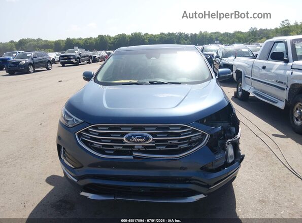 2FMPK4K92KBB45775 2019 FORD EDGE Blue Rear interior view