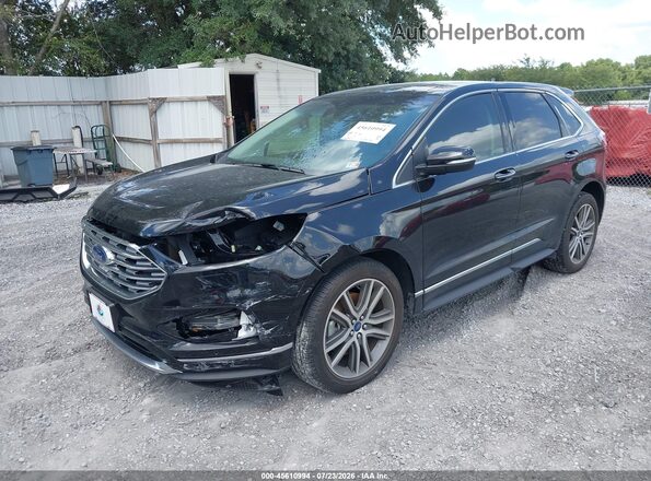 2FMPK4K92KBC44242 2019 FORD EDGE Black Առջևի ձախ երեք քառորդ տեսարան
