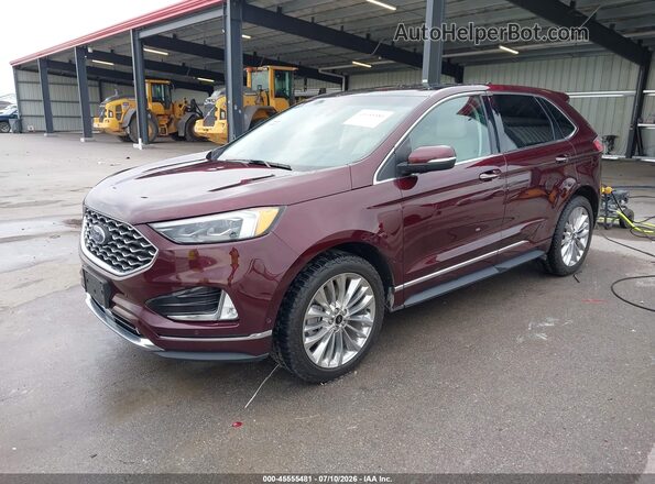 2FMPK4K92MBA07088 2021 FORD EDGE Maroon წინა მარცხენა ხედი სამი მეოთხედიდან