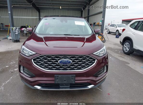 2FMPK4K92MBA07088 2021 FORD EDGE Maroon ხელსაწყოთა პანელის ხედი