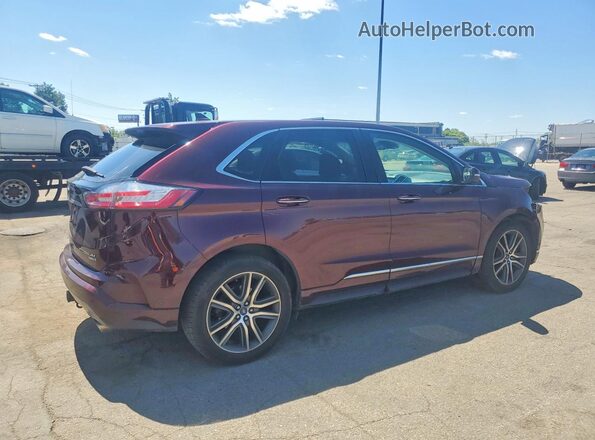 2FMPK4K93KBB79773 2019 FORD EDGE Maroon Trasero derecho