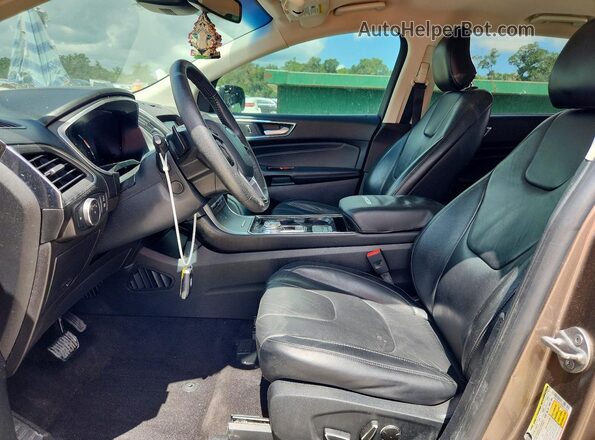 2FMPK4K93KBC37168 2019 FORD EDGE Tan წინა სალონის ხედი