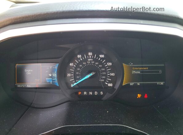2FMPK4K94JBB20584 2018 FORD EDGE Gray Вид щитка приладів