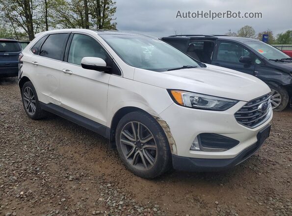 2FMPK4K94KBB73111 2019 FORD EDGE White Delantero derecho