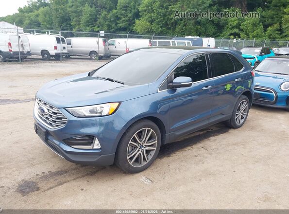 2FMPK4K94KBB74114 2019 FORD EDGE Blue Front left