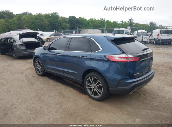 2FMPK4K94KBB74114 2019 FORD EDGE Blue Rear left