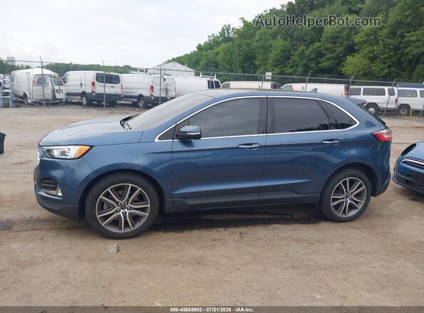 2FMPK4K94KBB74114 2019 FORD EDGE Blue 360 interior view