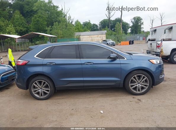 2FMPK4K94KBB74114 2019 FORD EDGE Blue Rear interior view