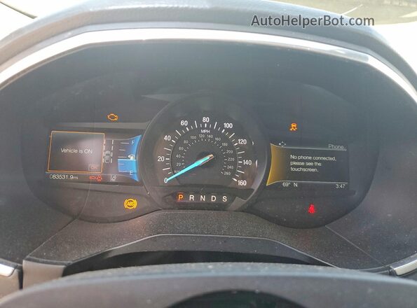 2FMPK4K94KBB93634 2019 FORD EDGE Серебряный Вид щитка приборов