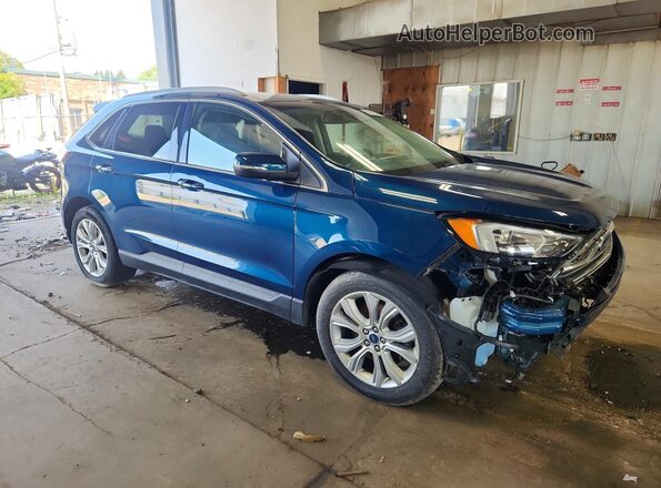 2FMPK4K94LBB35346 2020 FORD EDGE Синий Передняя правая четверть