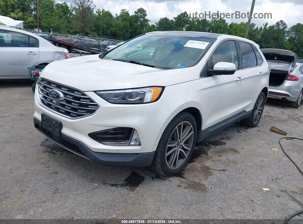 2FMPK4K95KBB48055 2019 FORD EDGE White Vista tres cuartos delantera izquierda