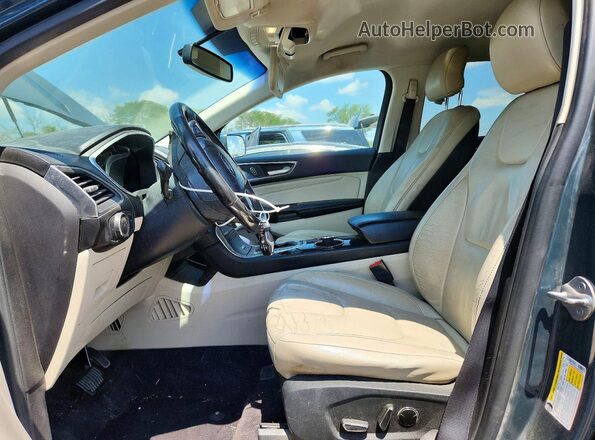 2FMPK4K96GBB82609 2016 FORD EDGE Teal Вид салону спереду