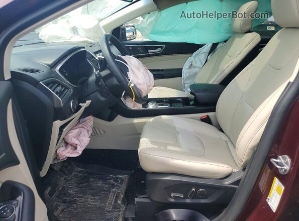 2FMPK4K96KBB74969 2019 FORD EDGE Темно-бордовый Вид салона спереди