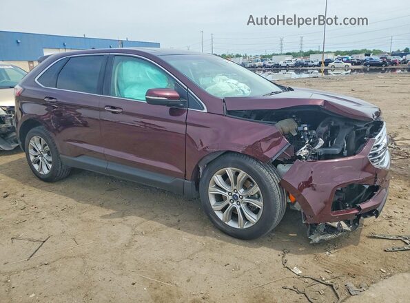 2FMPK4K96KBB74969 2019 FORD EDGE Темно-бордовый Передняя правая четверть