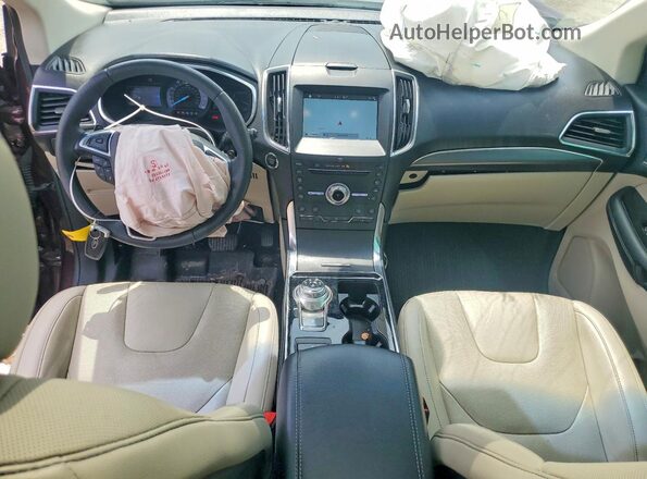2FMPK4K96KBB74969 2019 FORD EDGE Темно-бордовый Вид панели приборов