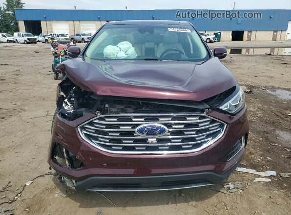 2FMPK4K96KBB74969 2019 FORD EDGE Темно-бордовый Вид спереди