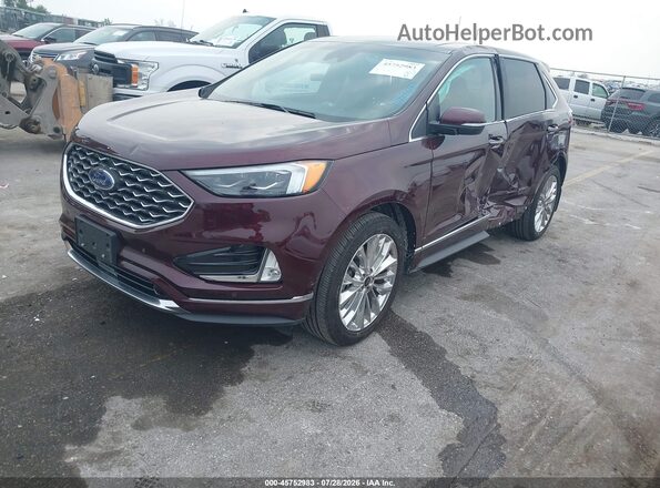 2FMPK4K96LBA70077 2020 FORD EDGE Maroon წინა მარცხენა ხედი სამი მეოთხედიდან