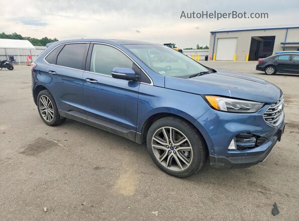2FMPK4K97KBC55897 2019 FORD EDGE Blue Delantero derecho