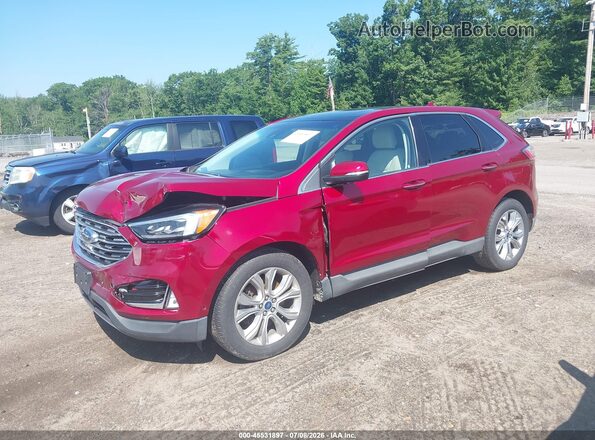 2FMPK4K98KBB33873 2019 FORD EDGE Красный Передняя левая четверть