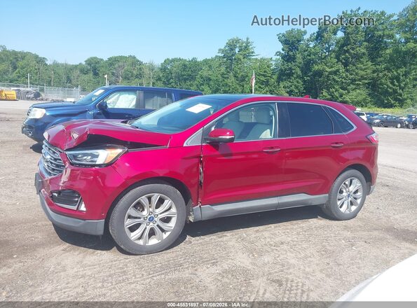 2FMPK4K98KBB33873 2019 FORD EDGE Красный Панорамный вид салона 360°