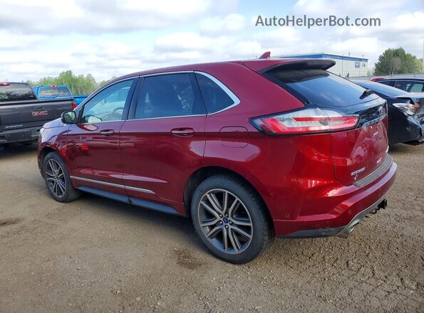 2FMPK4K98KBB39415 2019 FORD EDGE Red Rear left