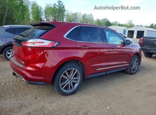 2FMPK4K98KBB39415 2019 FORD EDGE Red Rear right